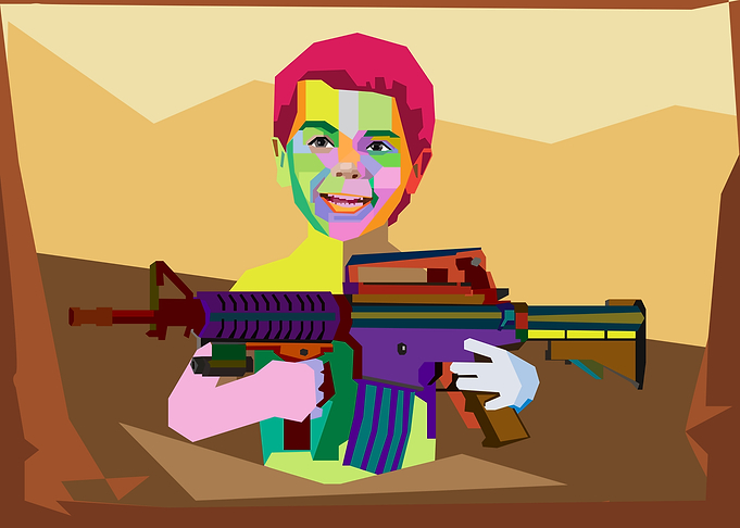 Baby with Machinegun