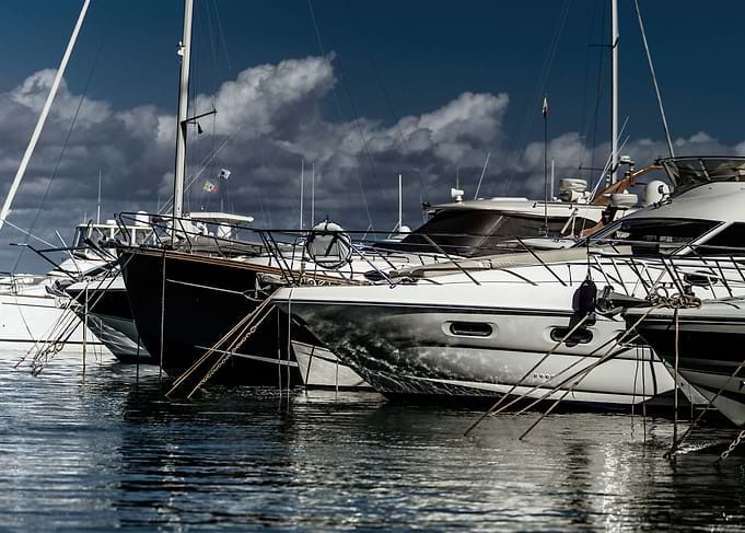 Harbor of big yachts