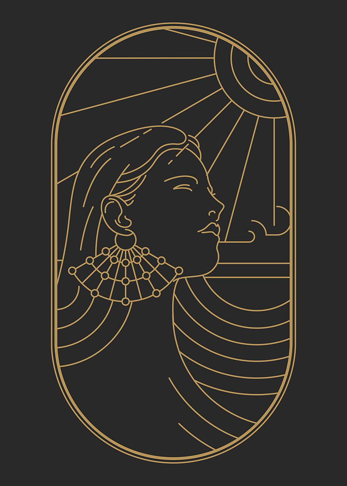 Art Deco Beautiful Woman