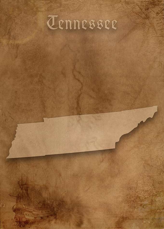 Tennessee Vintage Map