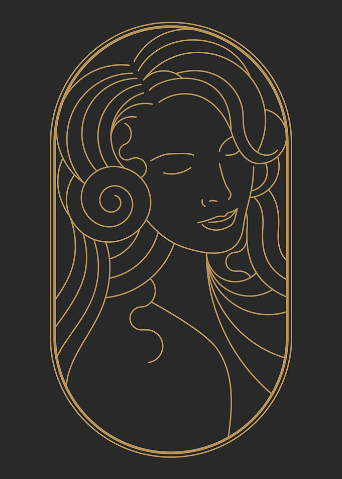 Art Deco Beautiful Woman