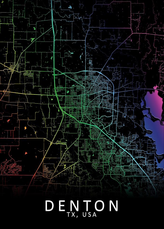 Denton TX USA City Map