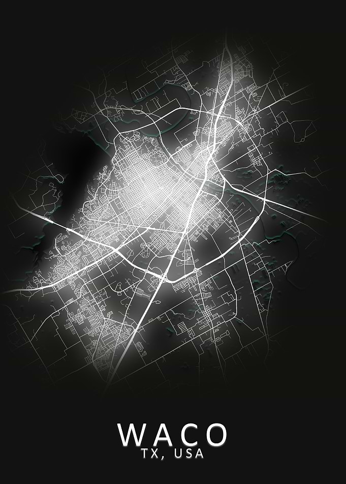 Waco TX USA City Map