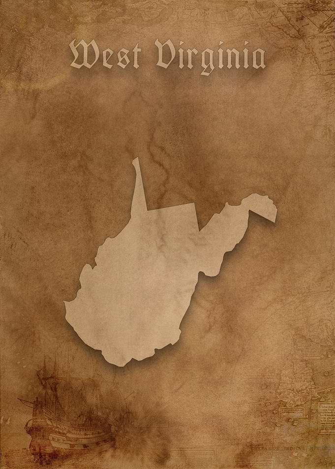 West Virginia Vintage Map