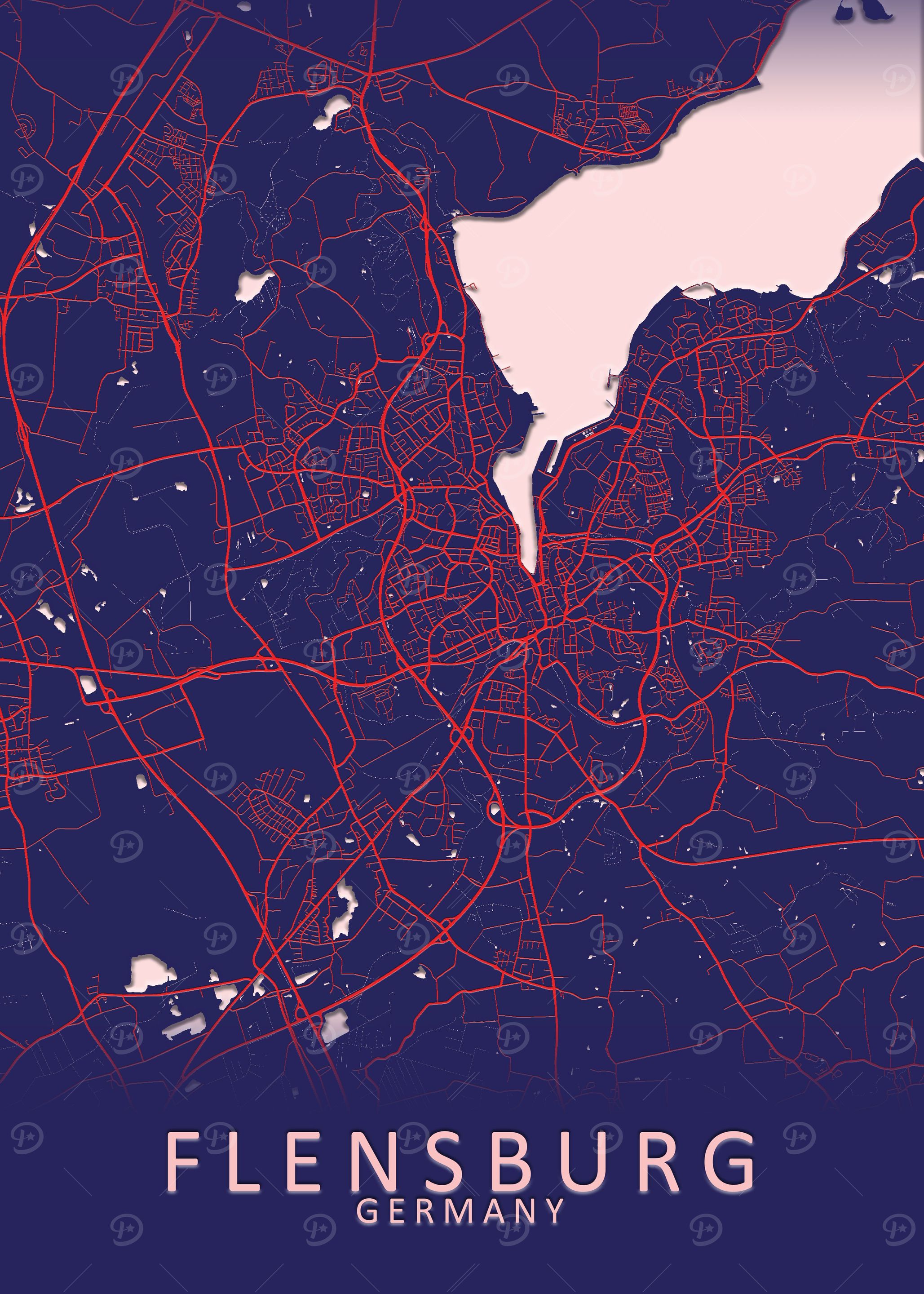 Flensburg Germany City Map