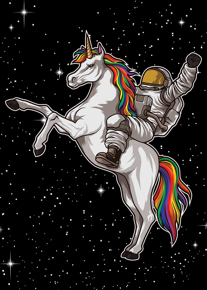 Astronaut Rides A Unicorn