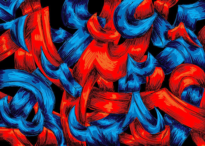 Red and Blue Curls