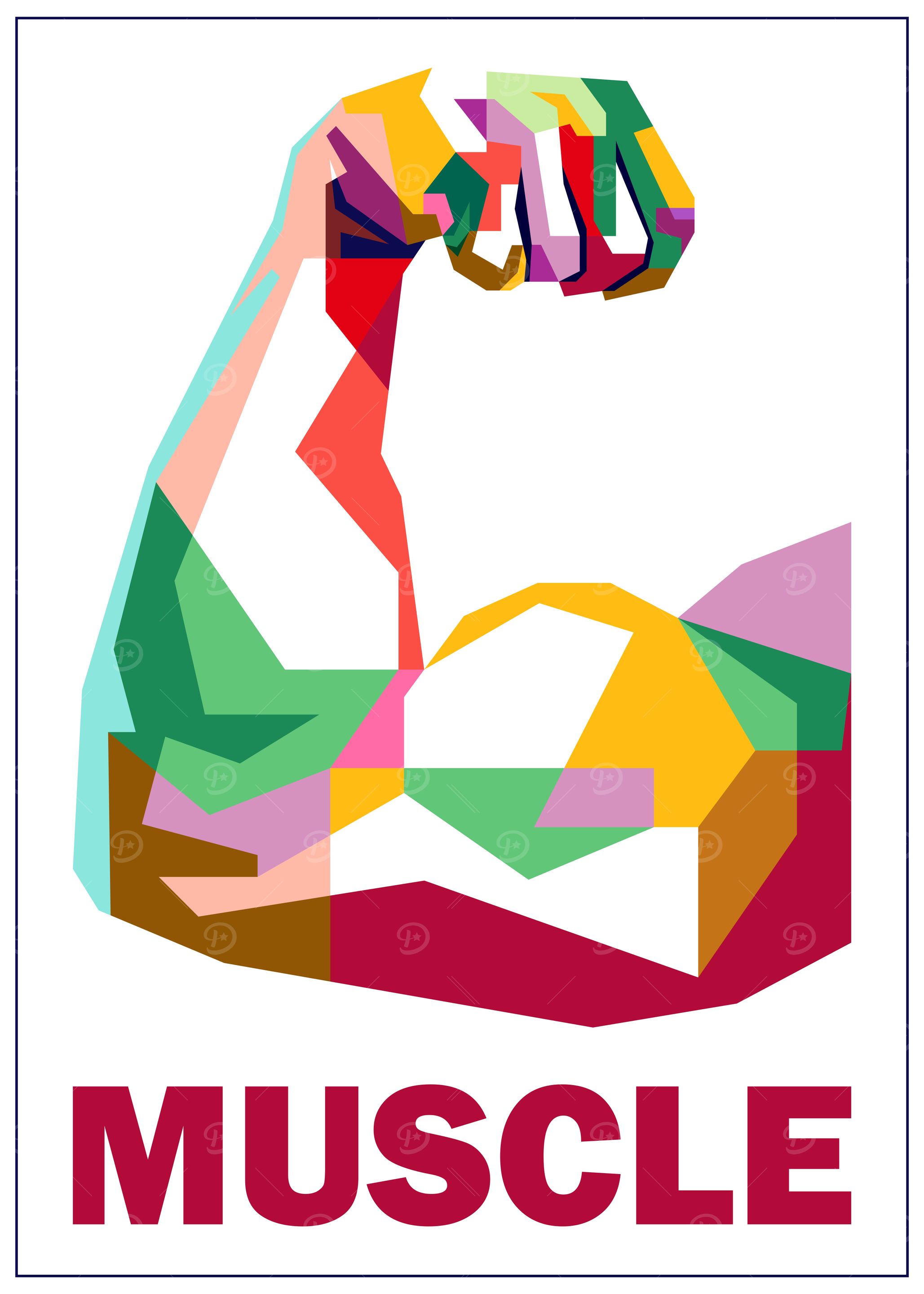 Colorful Muscle Poster