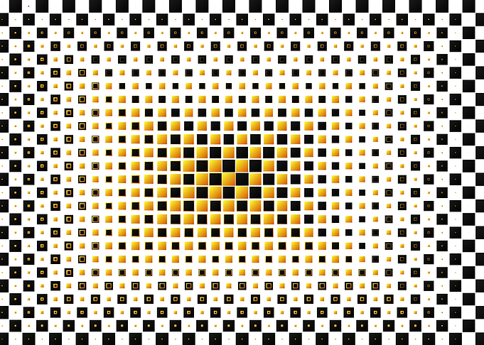 black white yellow tiles