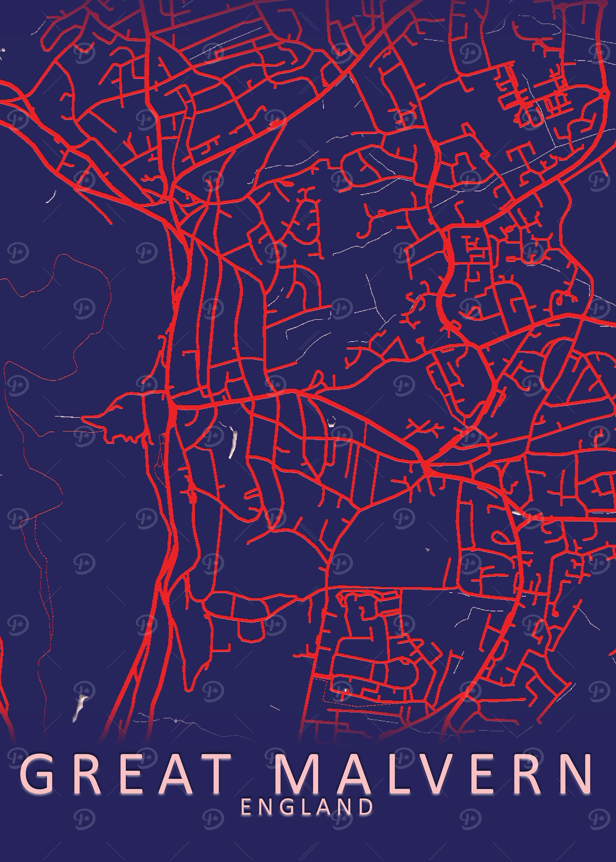 Great Malvern England Map