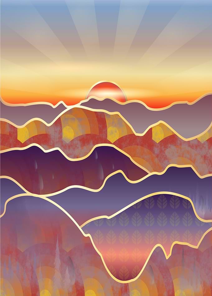 Golden Sunset Over Rolling