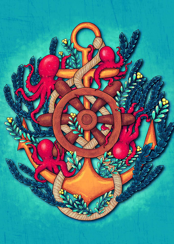 Anchor and octopuses