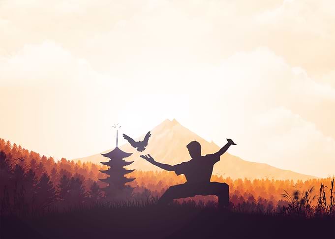 Sunset with Kungfu