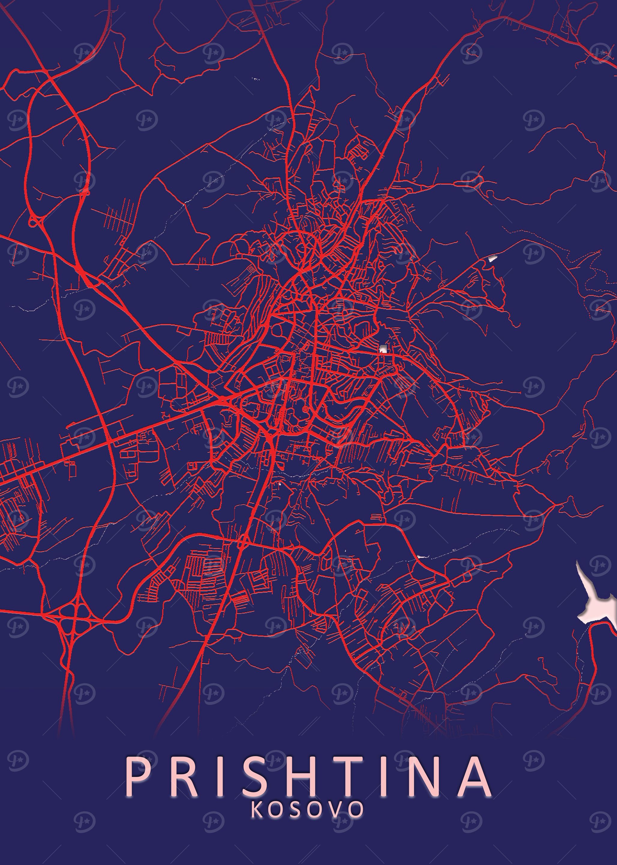Prishtina Kosovo City Map