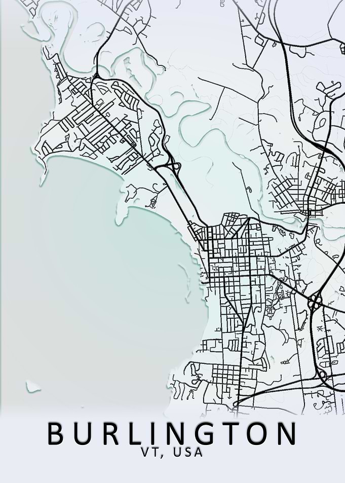 Burlington VT USA City Map