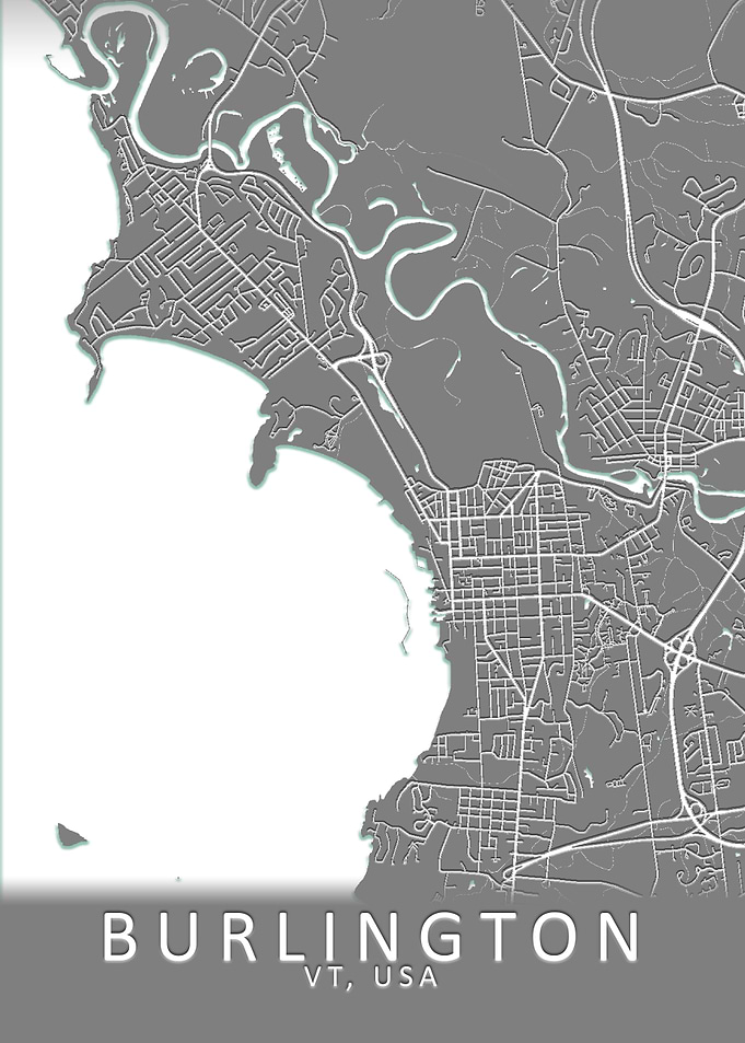 Burlington VT USA City Map
