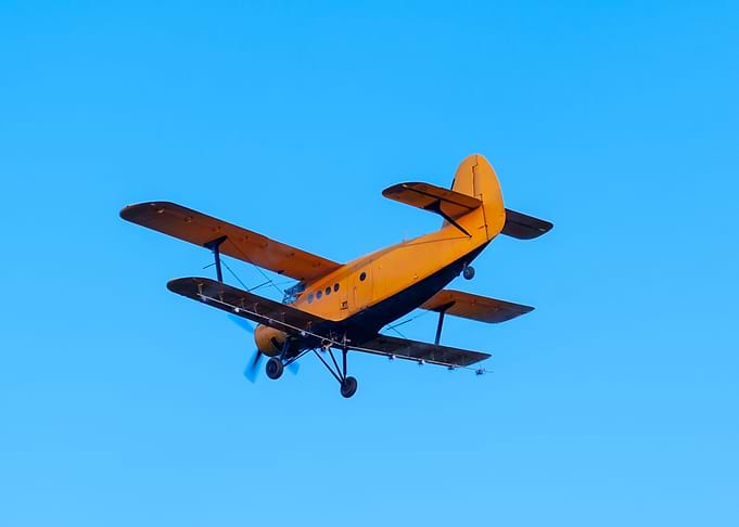 Plane flying on the sky