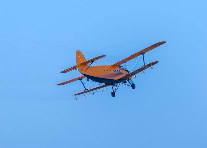 Plane flying on the sky