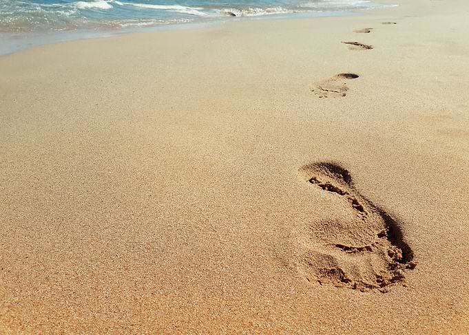 footprints in the sand