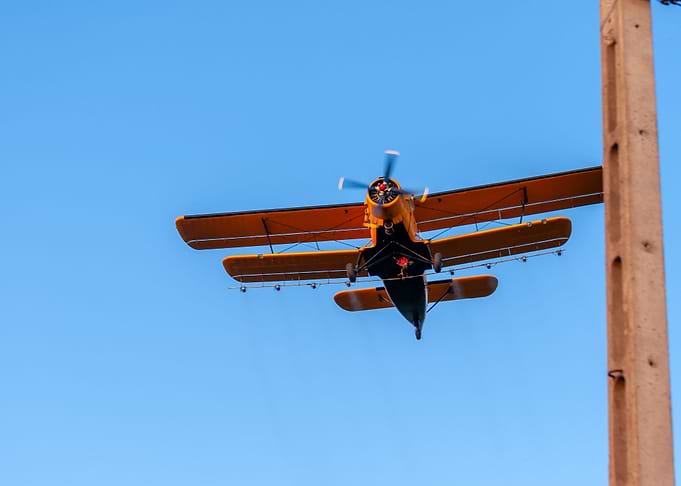 Plane flying on the sky