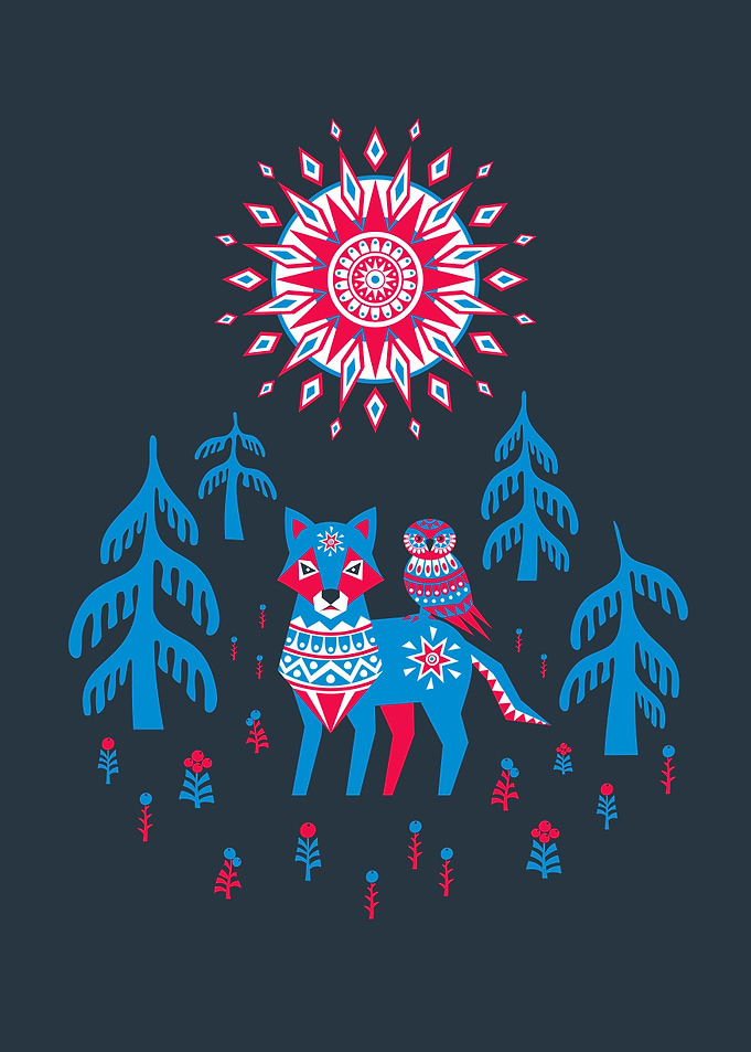 Wolf and owl