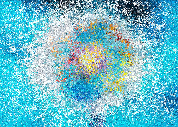 dandelion blue tile art