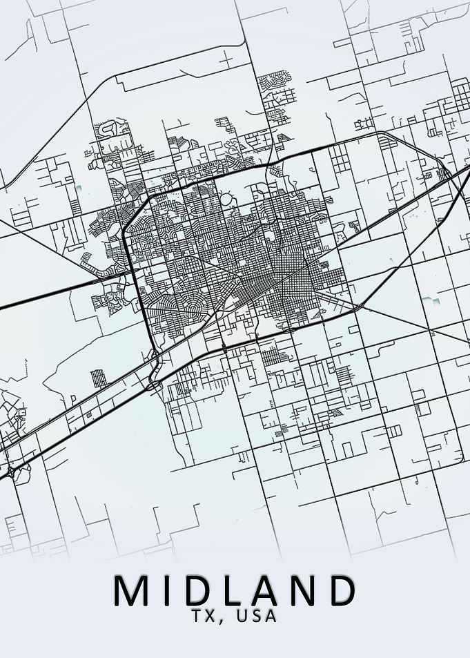 Midland TX USA City Map