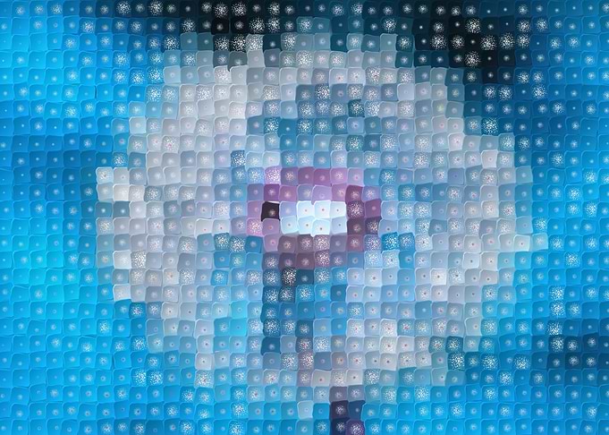 dandelion blue tile art