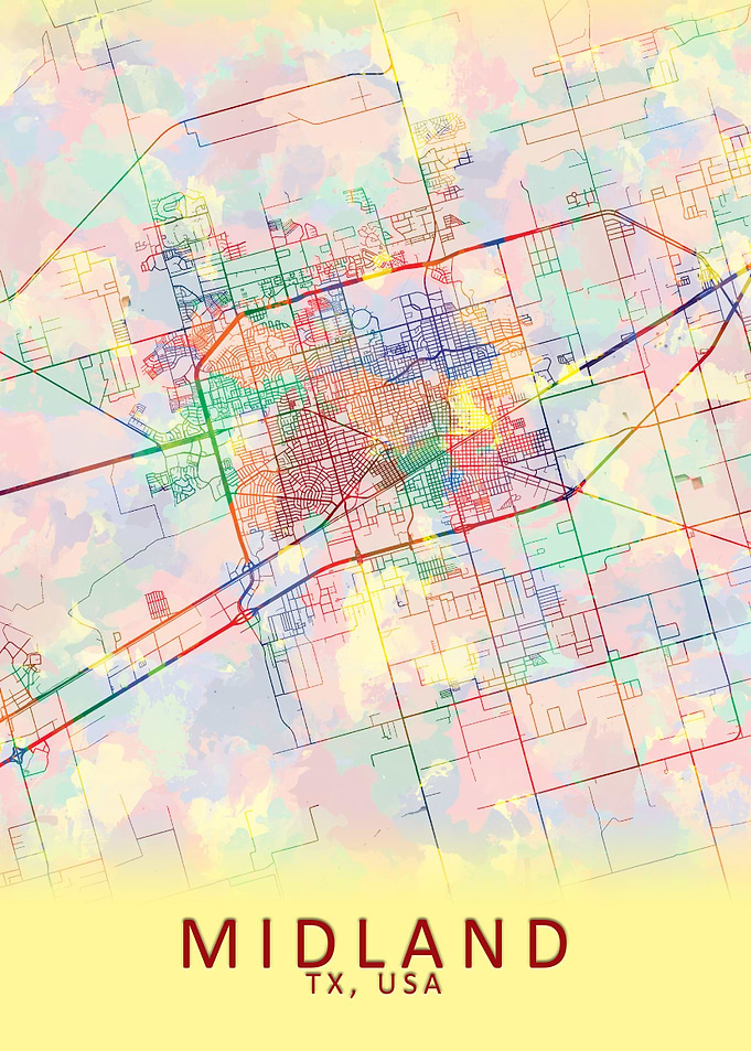 Midland TX USA City Map