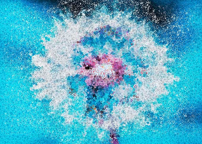 dandelion blue tile art