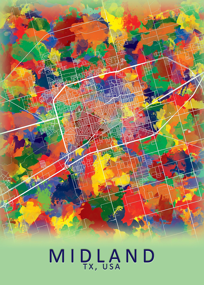 Midland TX USA City Map