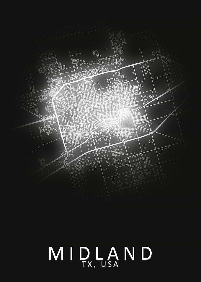 Midland TX USA City Map