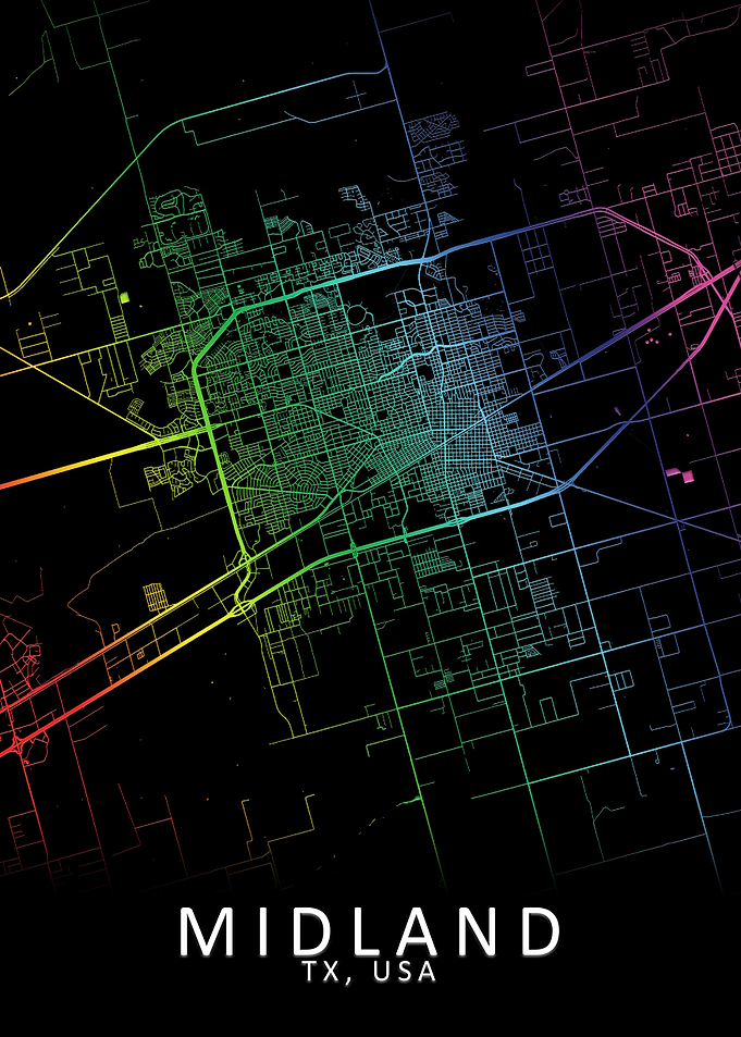 Midland TX USA City Map