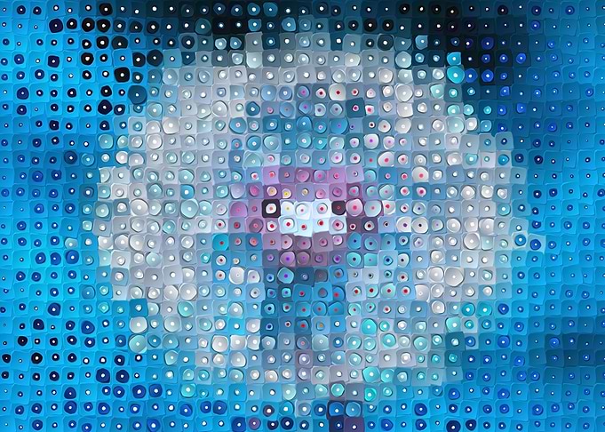 dandelion blue tile art