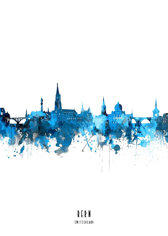 bern watercolor blue