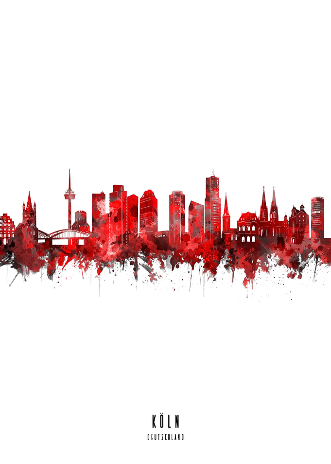 cologne watercolor red