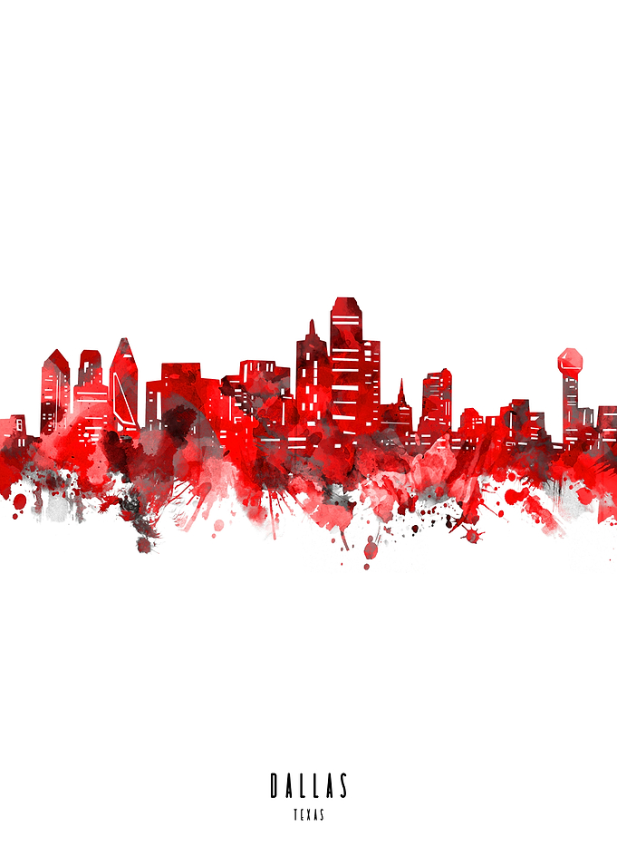 dallas watercolor red