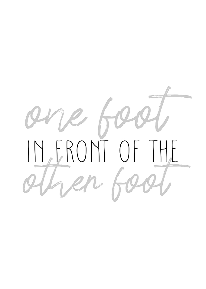 One foot in front