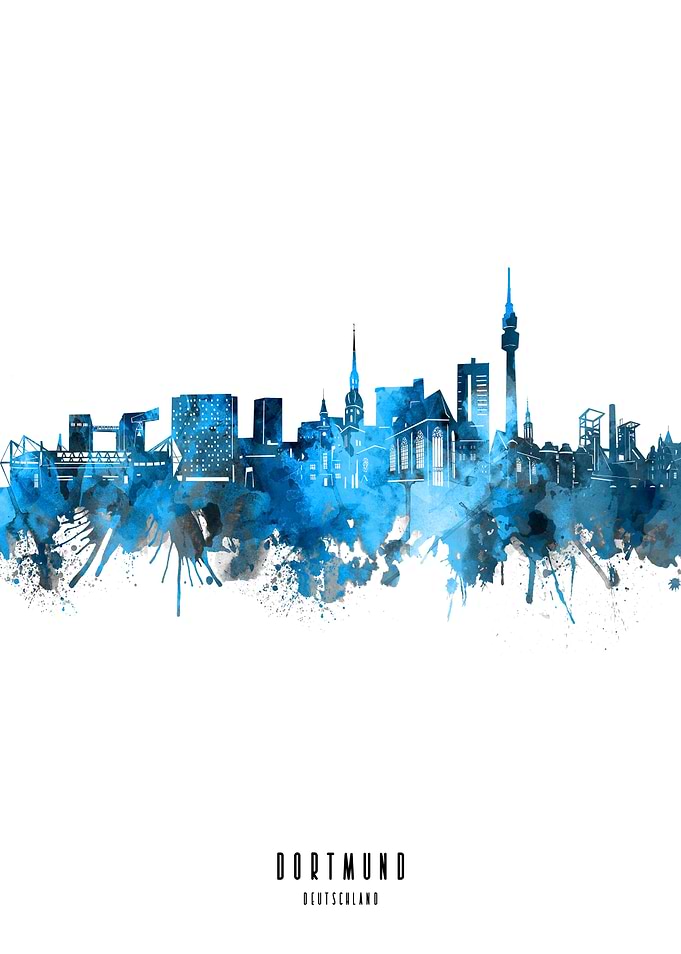 dortmund watercolor blue