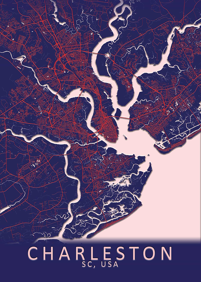 Charleston SC USA City Map