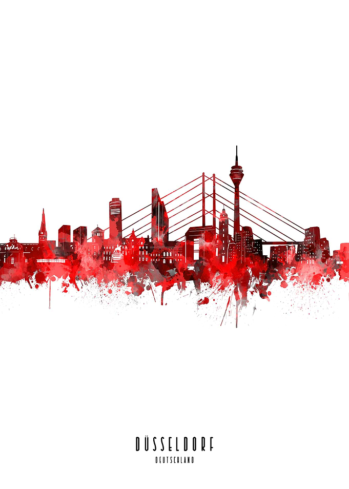 dusseldorf watercolor red