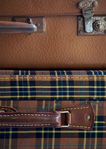 close up of suitcases