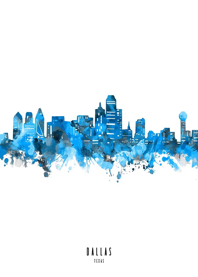 dallas watercolor blue