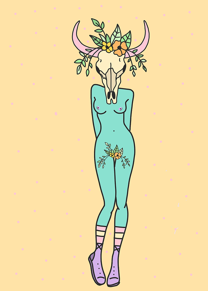 cow skull girl