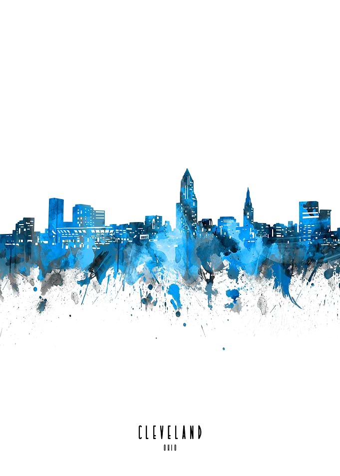 cleveland watercolor blue