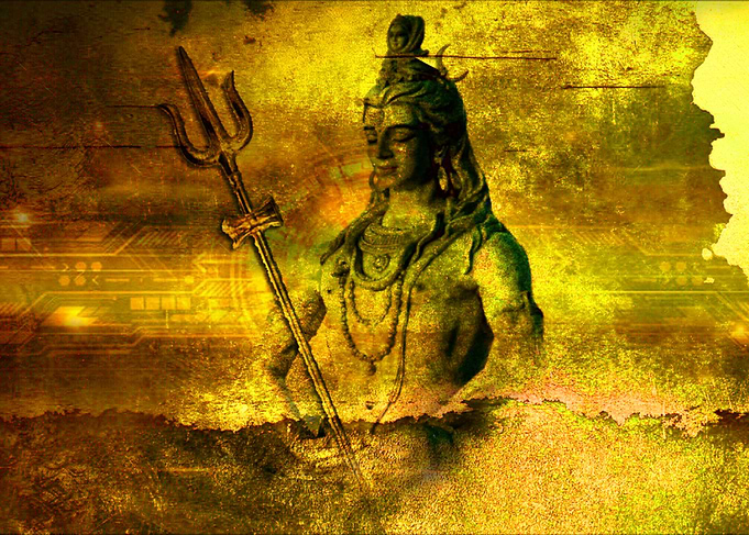 Lord Shiva meditating