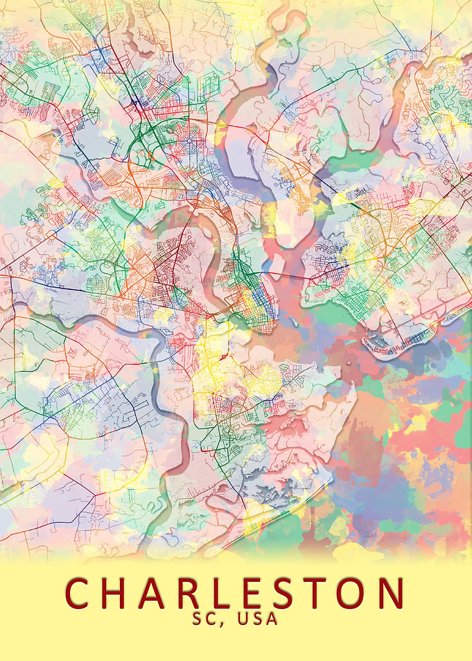 Charleston SC USA City Map