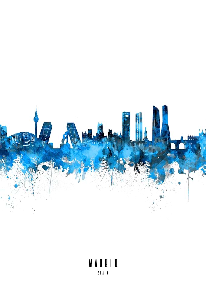 madrid watercolor blue