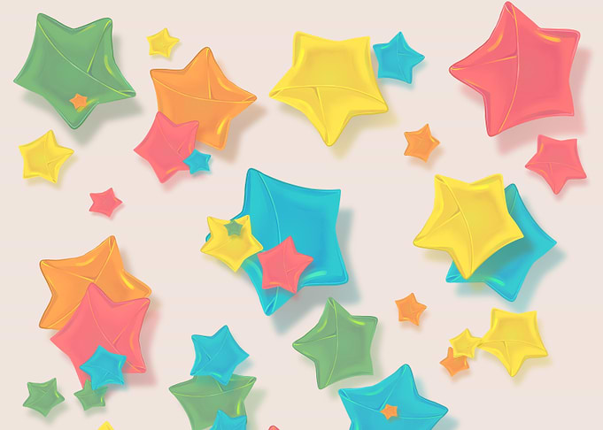 Origami Rainbow Paper Star