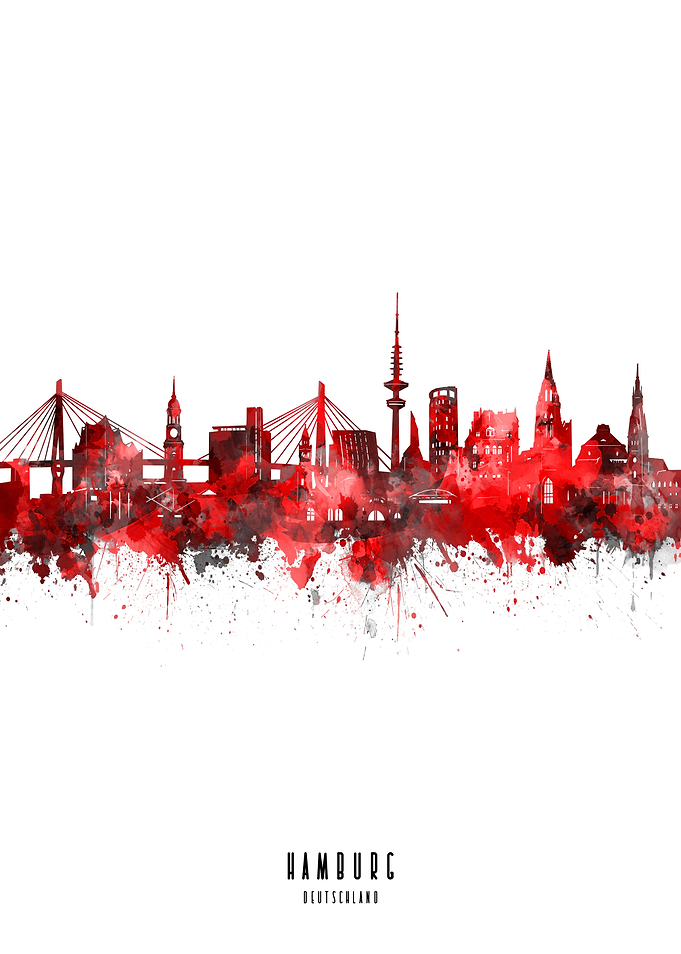 hamburg watercolor red
